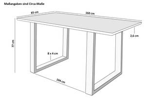 Esstisch DEAN 160 x 85 cm - Schwarz