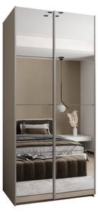 SCHWEBETÜRENSCHRANK LUX Beige - Silber - Breite: 120 cm