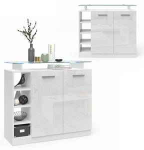 Commode Asti blanc brillant & LED 37 x 71 x 33 cm