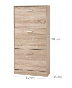 Schuhschrank Schuhkommode Braun - Holzwerkstoff - 60 x 120 x 24 cm