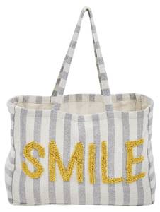 Strandtasche Smile Weiß - Textil - 73 x 49 x 37 cm