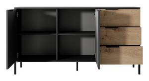 Sideboard RAVIN Schwarz - Eiche Dunkel