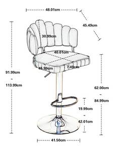 Tabouret de bar Mercury Ⅰ (lot de 2) Noir