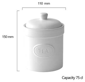 Tee Kanister Mattweiß Weiß - Keramik - 11 x 16 x 11 cm