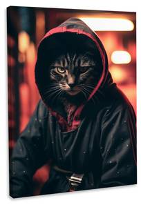 Leinwandbild Cat Warrior II 80 x 120 cm