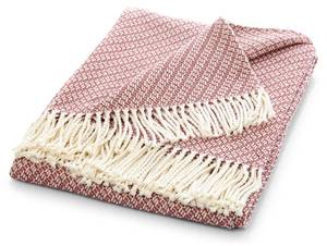 Sommerdecke mit Fransen "Stockholm" Pink - Textil - 130 x 1 x 170 cm