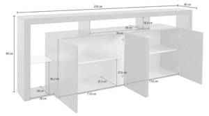 Kommode Wilmer Schwarz - Holzwerkstoff - 220 x 80 x 40 cm