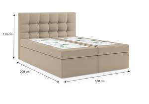 Boxspringbett ARMINO 180 cm CS2303 Beige Beige - Holzwerkstoff - 180 x 110 x 200 cm