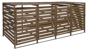 Cache poubelle pour 4/8 places H62 Marron - Bois/Imitation - En partie en bois massif - 271 x 114 x 97 cm