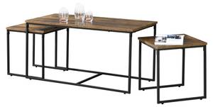 Tischgruppe Haparanda Braun - Metall - 100 x 50 x 44 cm