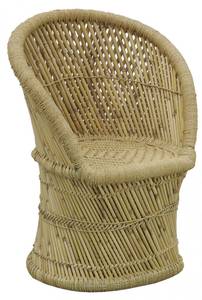 Runder Sessel aus ungefärbtem Schilf Naturfaser - 63 x 80 x 36 cm