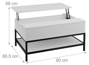 Aufklappbarer Couchtisch Schwarz - Weiß