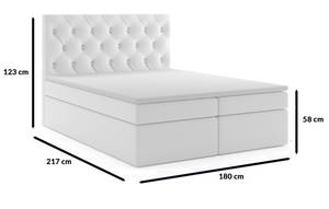 Boxspringbett BLANO 180 cm cm BC Weiß Weiß - Holzwerkstoff - 180 x 123 x 217 cm