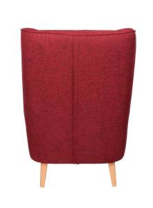 Ohrensessel Pisa TV-Sessel mit Hocker Rot - Holzwerkstoff - 80 x 102 x 82 cm