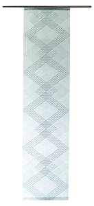Gardine weiß-grau Karo Silber - Textil - 60 x 245 x 60 cm