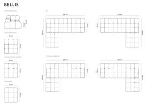 modulares Sofa BELLIS 4 Sitzplätze Schiefergrau