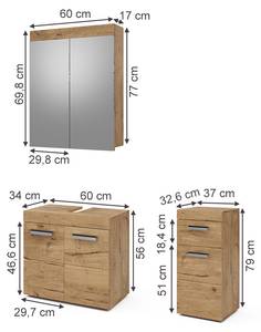 Badmöbel Set Luna 36775 Braun - Holzwerkstoff - 60 x 56 x 34 cm