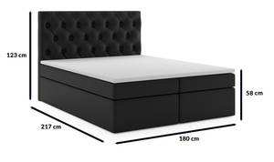 Boxspringbett BLANO 180 cm cm CC Schwarz Schwarz - Holzwerkstoff - 180 x 123 x 217 cm