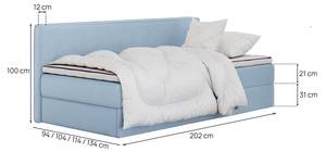 Boxspringbett MITTO CONTI SOLO Blau - Breite: 80 cm - H2