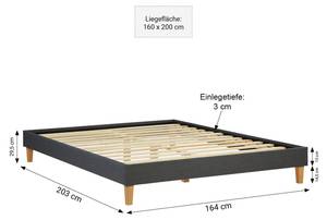 Lit rembourré 1982 Largeur : 164 cm