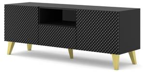 Meuble tv RAVENNA PC RTV150 2D1D Noir - Bois manufacturé - Matière plastique - 150 x 56 x 42 cm