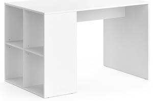 Schreibtisch „Adeon“ Weiß mit Raumteiler Weiß - Holz teilmassiv - 117 x 74 x 73 cm