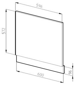 Frontblende R-Line 46619 Pinie Anthrazit Dekor - Weiß