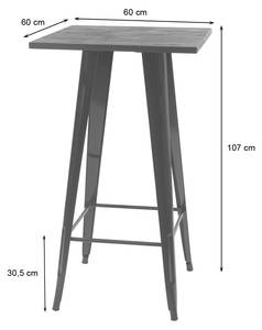 Stehtisch A73 inkl. Holz-Tischplatte Schwarz - Braun