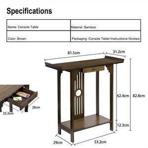 Table Console ZJJ799 Marron - Bambou - 32 x 83 x 82 cm