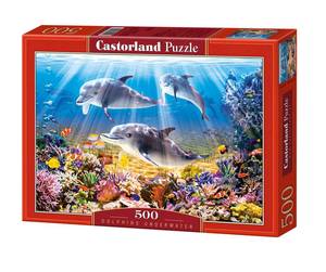 Puzzle Delfine unter Wasser 500 Teile Papier - 25 x 4 x 35 cm