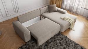 Ecksofa Hartmut mit Schlaffunktion Beige - Armlehne beidseitig montierbar - Ecke davorstehend rechts