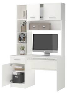 Bureau ordinateur Crossline blanc Blanc - Bois manufacturé - 120 x 201 x 59 cm