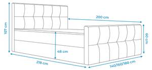 Boxspringbett NATHIE 160x200 Monolith 70 Hellblau