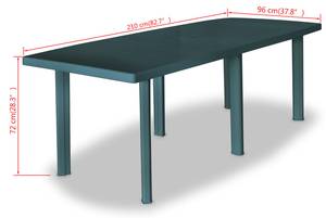 Table de jardin 298555 Vert - Matière plastique - 96 x 72 x 210 cm