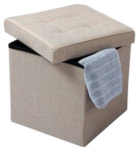 Sitzhocker Kerstin Beige - Holzwerkstoff - Textil - 38 x 38 x 38 cm