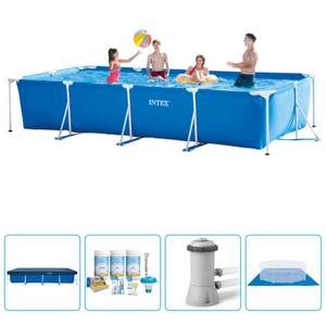 Schwimmbad-Set 282731 (5-teilig) Blau - 220 x 84 x 450 cm