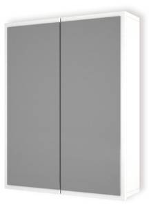 Badschrank Hängeschrank mit Spiegel Weiß - Holzwerkstoff - 60 x 77 x 17 cm