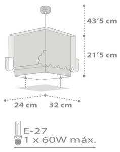 Kinder Deckenleuchte The Night Train Kunststoff - 24 x 22 x 32 cm