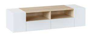 Meuble TV Tamiko Blanc - Bois manufacturé - Matière plastique - 42 x 36 x 138 cm