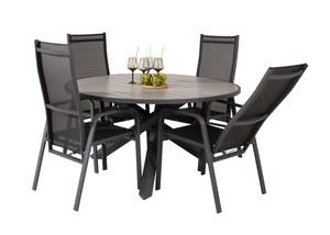 Gartenmöbel-Set Parma (5-teilig) Schwarz - Metall - 140 x 73 x 140 cm