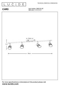 Deckenleuchte CARO Schwarz - Metall - 78 x 13 x 78 cm