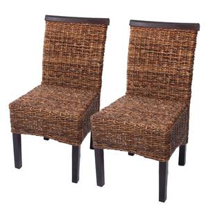 Esszimmerstuhl Acireale (2er-Set) Braun - Rattan - 47 x 93 x 43 cm