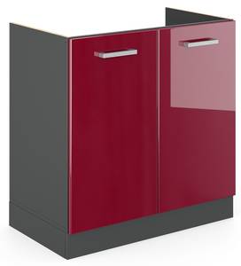 Meuble bas sous-évier R-Line 34921 Anthracite - Bordeaux brillant