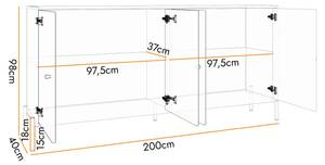 Sideboard Raviero Breite: 200 cm