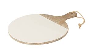 Planche ronde manguier blanc white wash Blanc - Bois massif - 10 x 10 x 10 cm