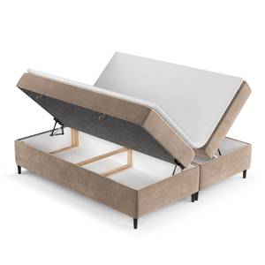 Boxspringbett  Araya II Taschenfederkern Hellbraun - Breite: 140 cm