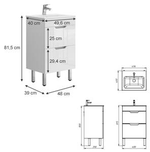 Badmöbel-Set Clayton 43364 Weiß - Holzwerkstoff - 49 x 81 x 39 cm