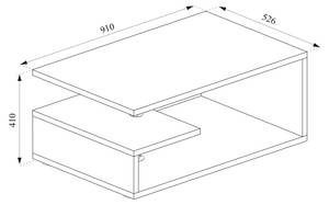 Couchtisch Guillermo Weiß/Beton Beton Dekor - Weiß