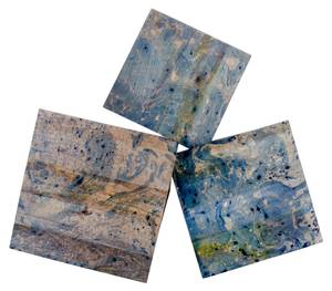 Beistelltisch Rano Blau - Massivholz - 41 x 47 x 41 cm