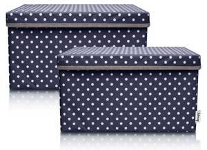 Lifeney 2-Set Aufbewahrungsbox Punkte Kunststoff - 42 x 28 x 8 cm
